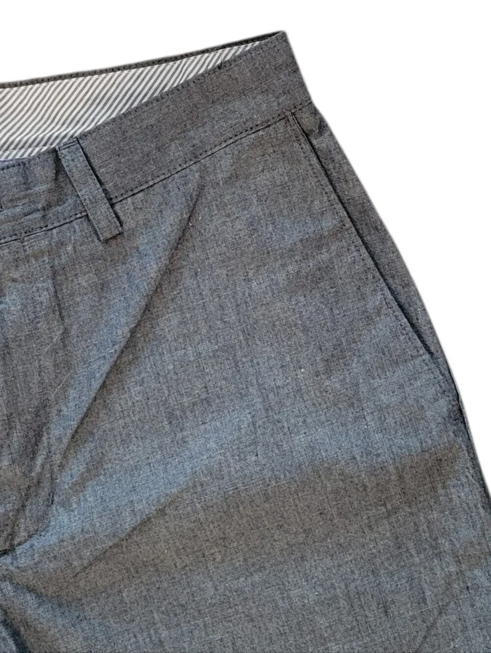 Banana Republic Chambray Flat-Front Shorts - Blue Gray